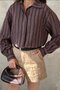 Brown Striped Shirt - 4