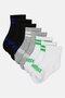 Toddlers Boy 8 Pairs Brand Logo Quarter Socks, Multicolor