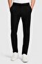 Men Regular Fit Textured Straight Leg Pants, Black