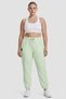 Women Loose Fit Brand Logo Outdoor Sweatpants, Lime Green - 2