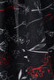 Minimal Pattern Silk Shawl Black - 2