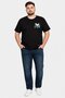 Men Crew Neck Short Sleeve Graphic Print T-Shirt, Black - 2