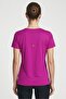 Women Loose Fit Short Sleeve Training Top, Dark Purple - 2