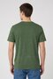 Men Crew Neck Short Sleeve Light Bleach T-Shirt, Green - 4