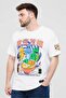 Men Crew Neck Short Sleeve Graphic Print T-Shirt, White - 3