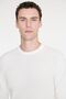 Men's Ecru 100% Cotton Standard Fit Crew Neck Jacquard Knit Sweater - 4
