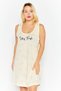Women Pineapple Print Sleeveless Sleepwear Dress, Light Yellow