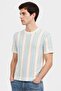 Men Crew Neck Short Sleeve Stripe T-Shirt, Multicolor - 3