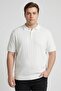 Men Regular Fir Chevron Pattern Short Sleeve Polo Shirt, White