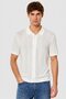 Men Regular Fit Textured Short Sleeve Casual Shirt, White