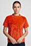 Women Fitted Short Sleeve Training T-Shirt, Dark Orange