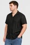 Men Regular Fit Textured Short Sleeve Casual Shirt, Black - 3
