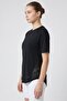 Women Fitted Short Sleeve Training T-Shirt, Black - 3
