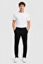 Men Regular Fit Textured Straight Leg Pants, Black - 2