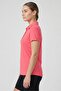 Women Fitted Short Sleeves Outdoors Polo Shirt, Pink - 4
