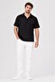 Men Regular Fit Ribbed Short Sleeve Polo Shirt, Black - 2