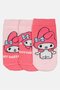 Kids Girl 3 Pairs My Melody Graphic Print Ankle Socks, Pink