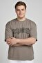 Men Crew Neck Short Sleeve Graphic Print T-Shirt, Taupe