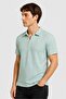 Men Regular Fit Short Sleeve Textured Polo Shirt, Mint Green - 3