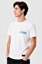 Men Crew Neck Short Sleeve Graphic Print T-Shirt, White - 3