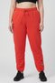 Women Loose Fit Embroidered Logo Outdoor Sweatpants, Orange