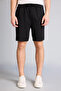 Regular Fit Elastic Lace-Up Waist Above Knee Black Shorts F8570Ax26Sm - 3
