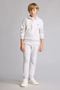 Regular Fit Half Zipper High Collar Soft Fleece Inside Letter Embroidered Sweatshirt for Boys H9689A82 - 2