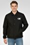 Jeans Men Brand Logo Long Sleeve Jacket Shirt, Black - 2