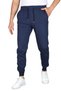 Set of 3/3 Pieces Unisex Ribbed Regular Black Gray Navy Blue Color Sports Sweatpants - 7