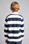 New Regular Fit Long Sleeve Lapel Collar Cotton Navy Blue Sweatshirt for Boys H7130A826Au - 5