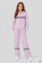 Pink Girls' Printed Sequined Cardigan Wide-Leg Hooded Tracksuit Set 24674