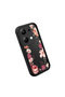 Redmi Note 14S Compatible Black Silicone Case Shockproof with Camera Protection Floral Pattern - 3