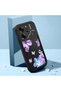Tecno Pova 6/Pova 6 Pro Compatible Black Silicone Case Shockproof with Camera Protection Flower Pattern - 2