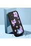 Samsung Galaxy M34 Compatible Black Silicone Case Shockproof Camera Protected Flower Pattern - 2