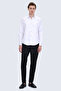White Comfort Fit Slim Collar 100% Cotton Long Sleeve Groom's Shirt - 7