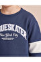 Boys Navy Colourblock Slogan Sweatshirt - 3