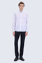 Navy Blue Comfort Fit Striped Button-Down Collar 100% Cotton Long Sleeve Casual Shirt - 4