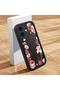 iPhone 16 Plus Compatible Black Silicone Case Shockproof with Camera Protection Floral Pattern - 2