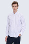 Black Comfort Fit Striped Button-Down Collar 100% Cotton Long Sleeve Casual Shirt - 3