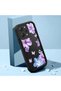 Redmi 12 4g Compatible Black Silicone Case Shockproof with Camera Protection Flower Pattern - 3
