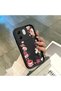 Infinix Hot 50I Compatible Black Silicone Case Shockproof with Camera Protection Floral Pattern