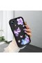 Mi 12t Compatible Black Silicone Case Shockproof with Camera Protection Flower Pattern