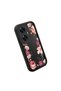 Realme C55 Compatible Black Silicone Case Shockproof with Camera Protection Floral Pattern - 3