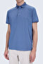 Indigo Regular Fit Polo Neck Cotton T-Shirt - 4