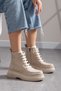 Women's Mc Accessory Detailed Lace-Up and Zippered Thick Non-Slip Sole Boots & Booties - 2