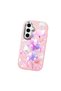 Pink Silicone Case Compatible with Samsung Galaxy S24 Fe with Shock-Absorbing Camera Protections Floral Print - 3