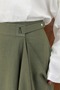 Khaki Green Linen Wrap Heather Skirt - 8