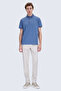 Indigo Regular Fit Polo Neck Cotton T-Shirt - 2