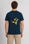 Men's Dynamic Tennis Geometry Printed T-Shirt Design - Back Print - Navy Blue