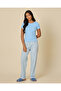 Women Blue Plain Pyjama Set